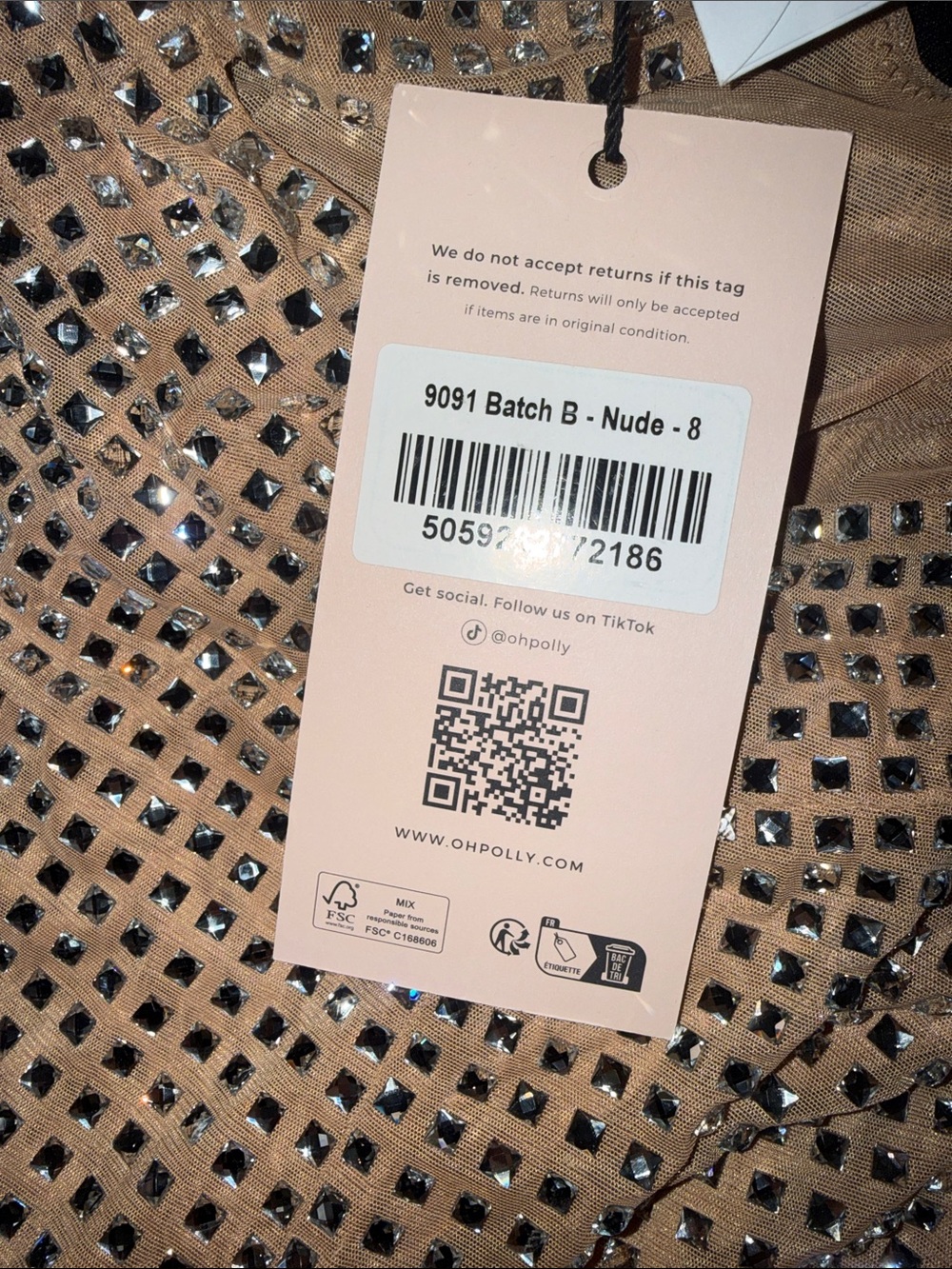 NWT Nude Keyhole Sequin V-Neck Evening Dress - Picture 6 of 6